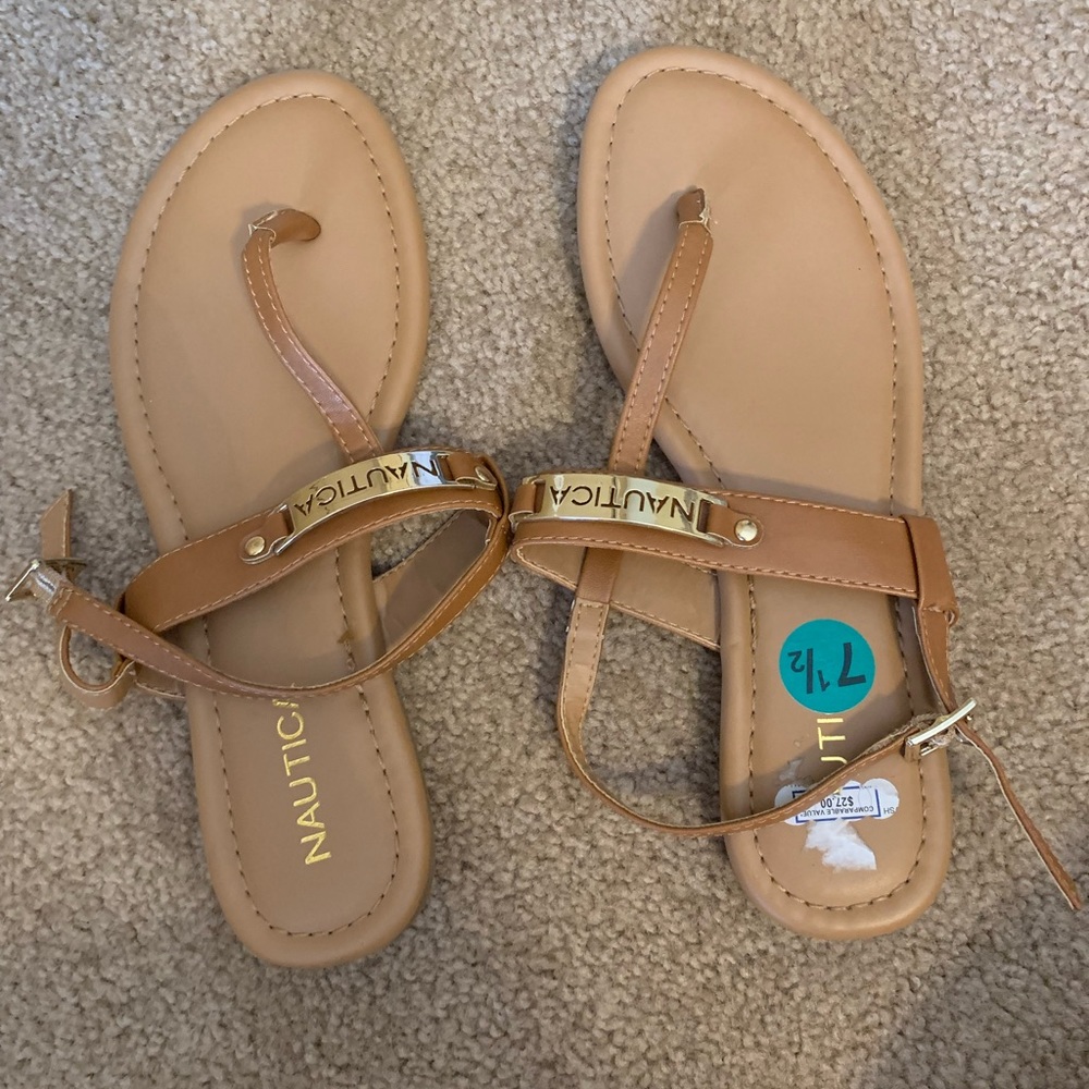 Size 7.5 Nautical sandals